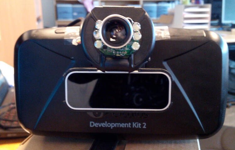 Oculus Rift with infrared camera and hand tracking